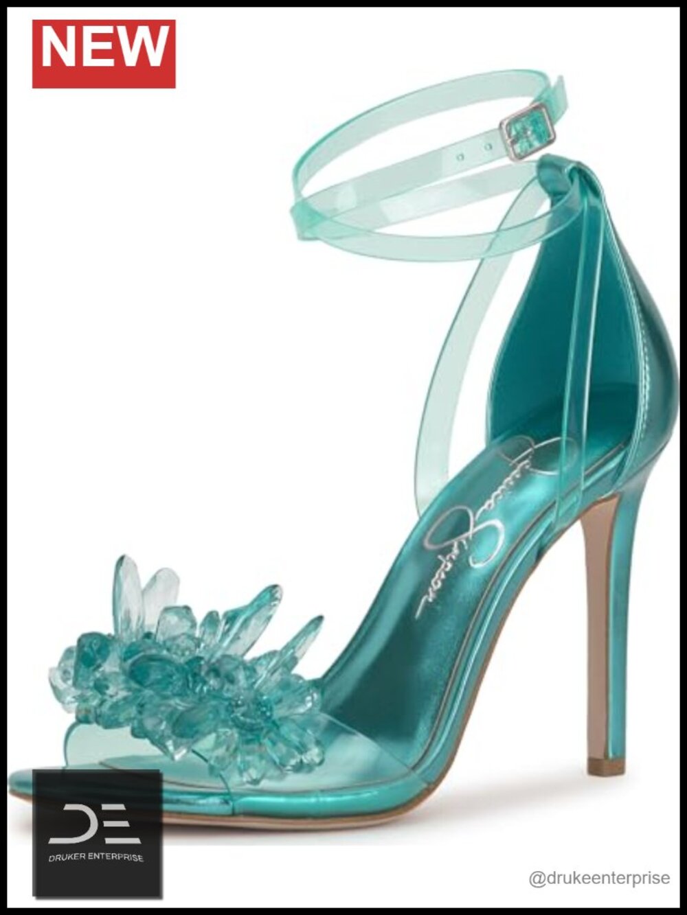 Floral Embellished High Heel Ankle Wrap Sandals